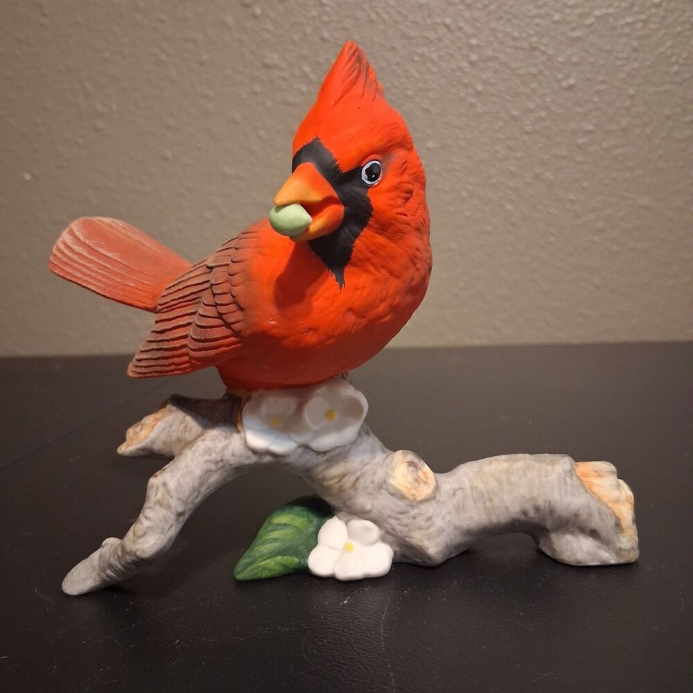 Vintage 1980's Porcelain Cardinal Figurine By Avon Nature Home Decor